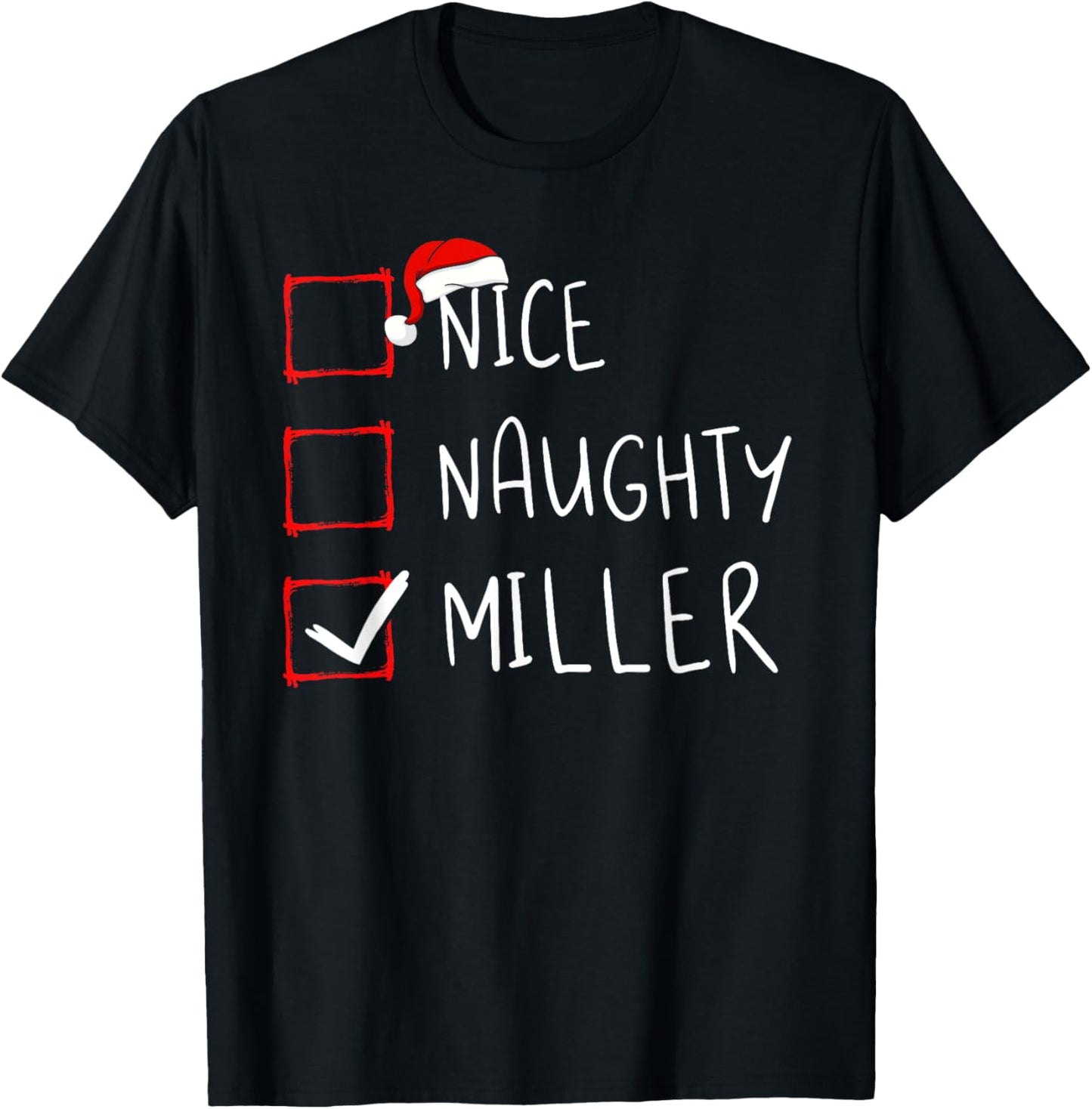 Nice Naughty Miller Christmas List Xmas Santa Claus