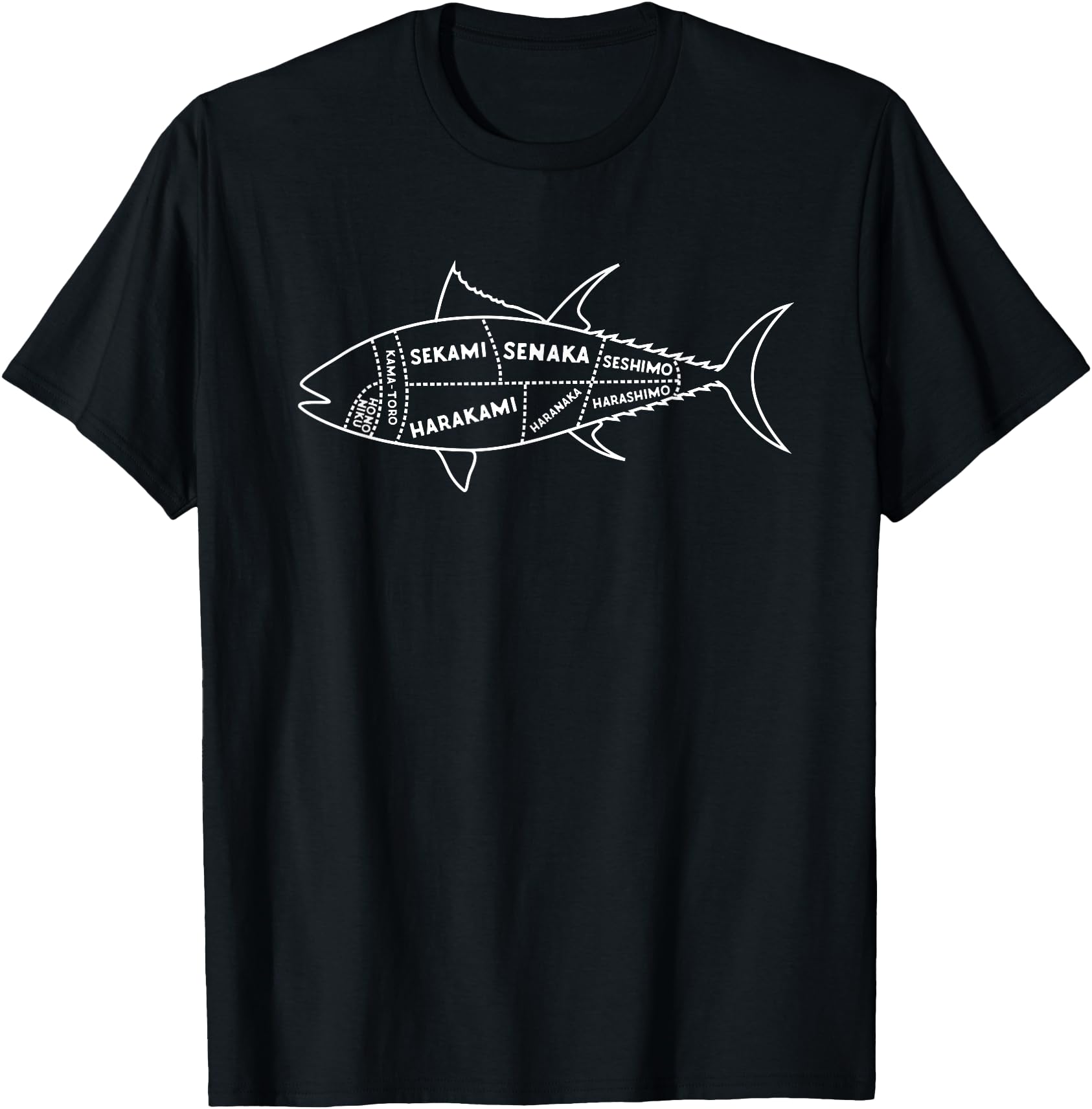Sushi Sashimi Fish Cutting Anatomy Kawaii Japanese T Shirt