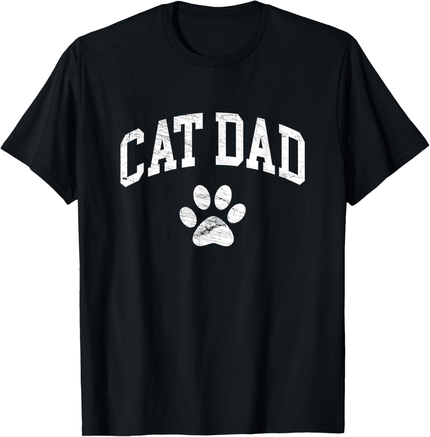 Cat Dad - Vintage Distressed Design - Funny Cat Paw Men Women Kids T-Shirt