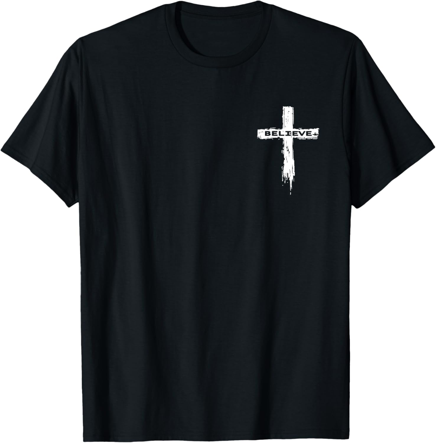 Christian Cross Religious Believe Graphic T-Shirt - Unisex-Adults, Unisex-Kids, Girls - Black - Short Sleeve - Small - Modern - Graphic