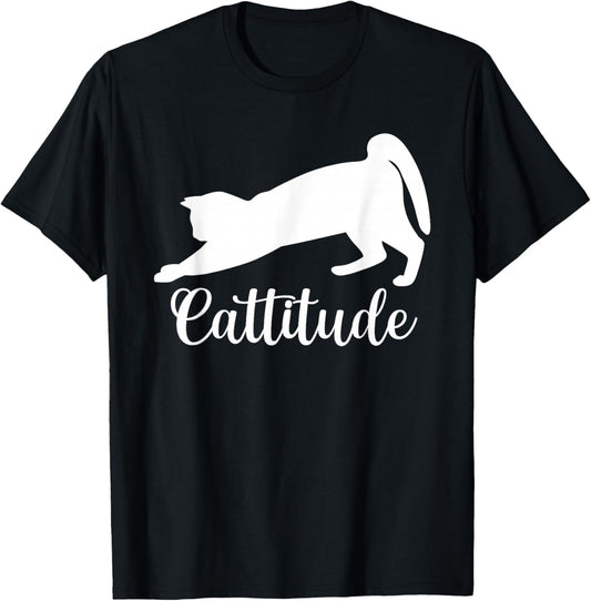 Cattitude Funny Cat Lover Kitten Pet Owner T-Shirt