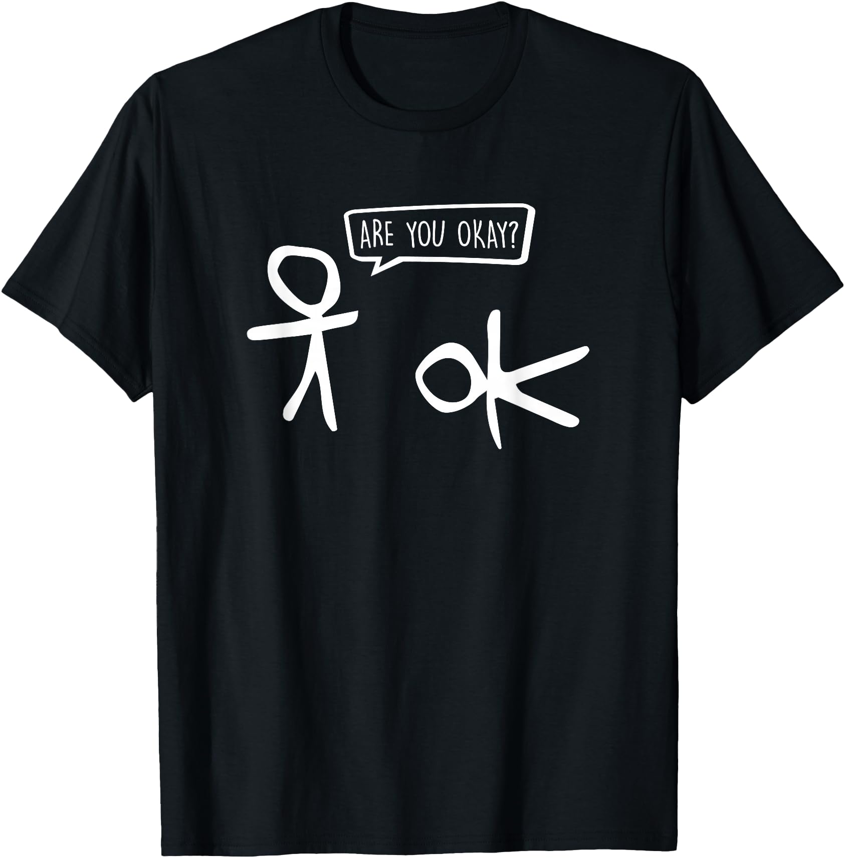 Funny Stickman Are You Ok? Cartoon Be Kind Good Help Support