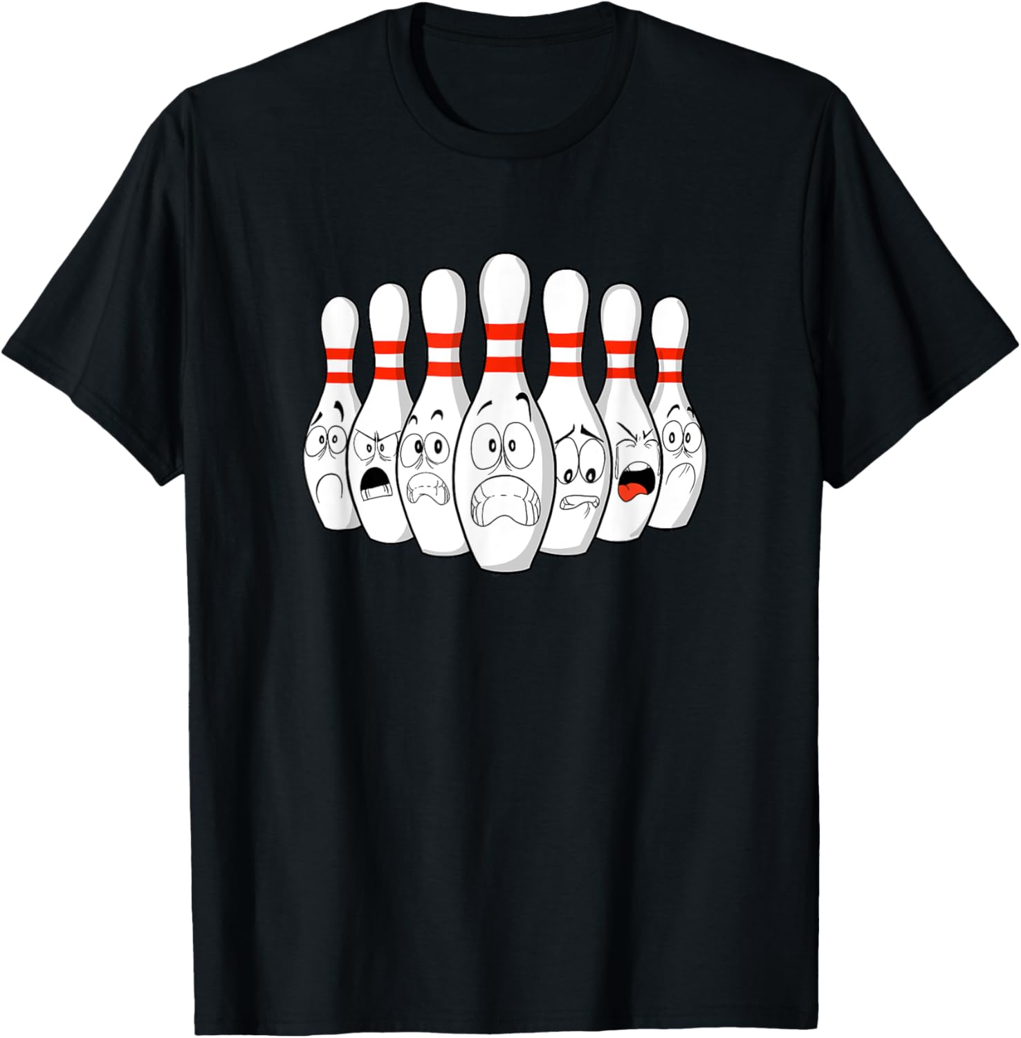 Cartoon Bowling Funny Scared Bowling Pins