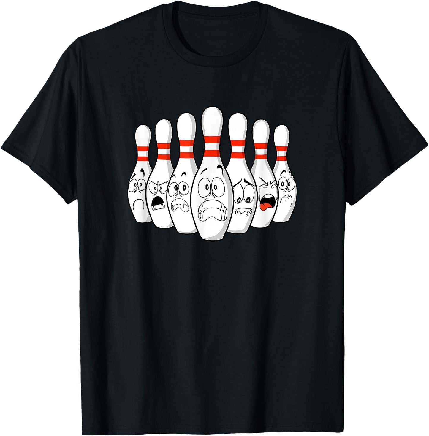 Cartoon Bowling Funny Scared Bowling Pins