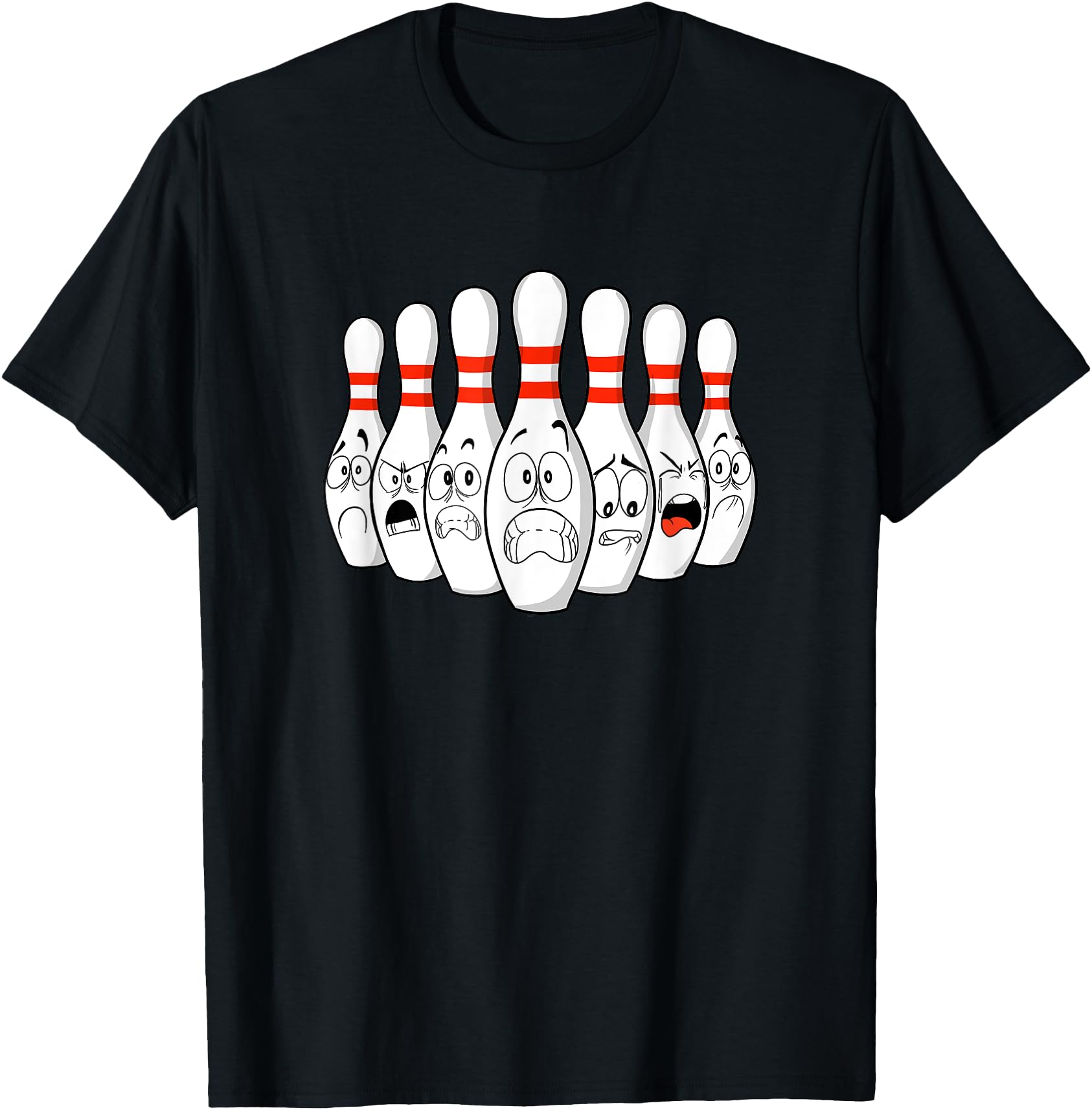 Cartoon Bowling Funny Scared Bowling Pins