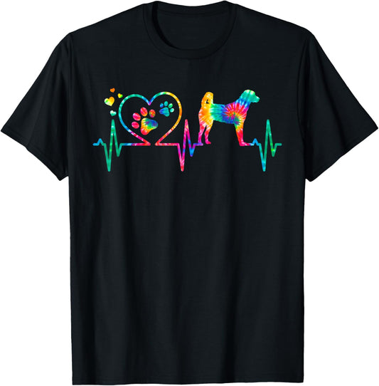 Anatolian Shepherd Mom Dad Heartbeat Tie Dye Dog Gift T-Shirt