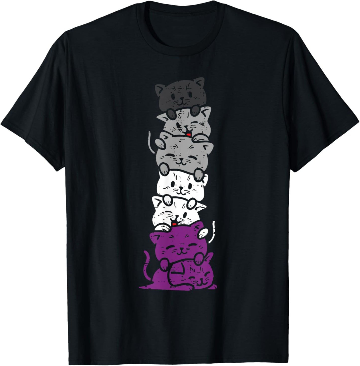 Cat Stack Asexual Pride Cute Ace Flag Animal Pet Lover Gift T-Shirt