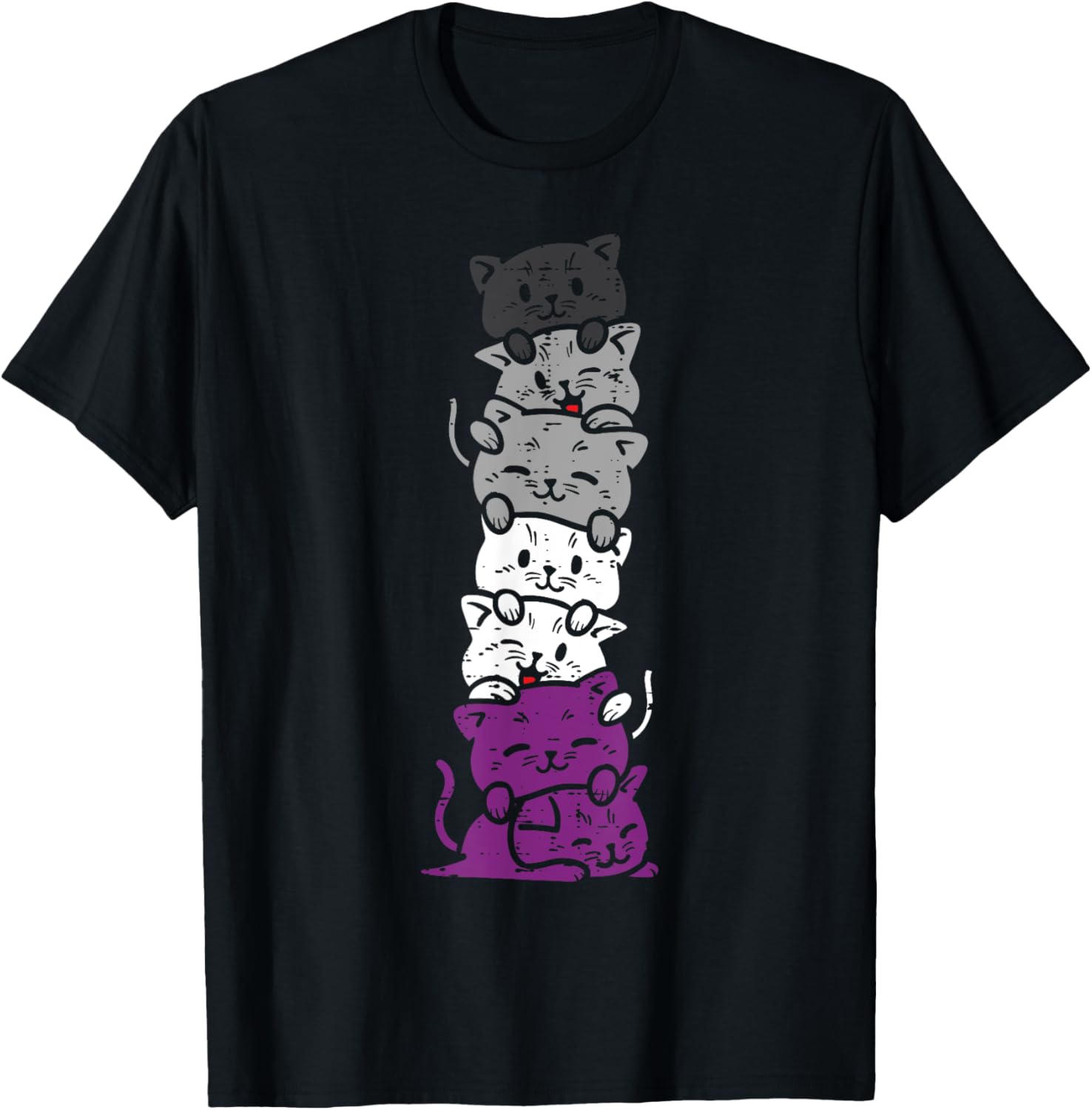 Cat Stack Asexual Pride Cute Ace Flag Animal Pet Lover Gift T-Shirt