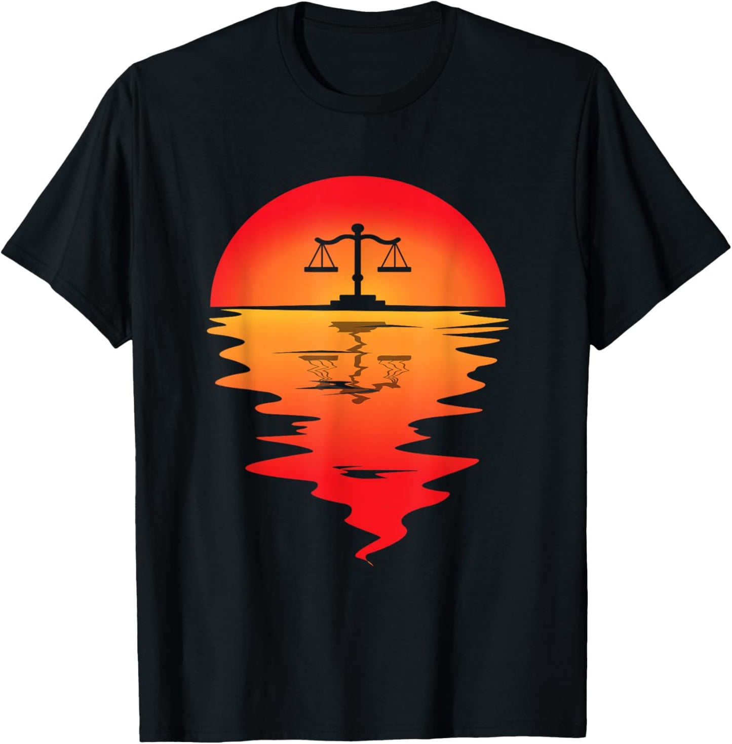 Vintage Sunset Lawyer Scale Justice Attorney Law Student