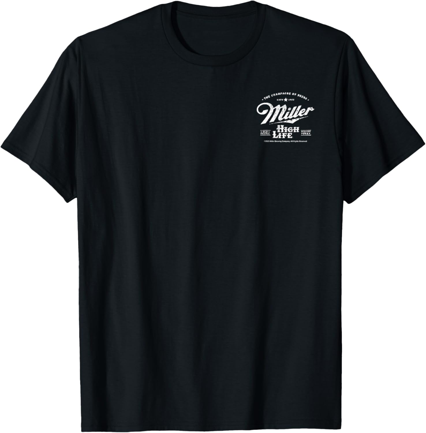Coors Miller High Life Champagne of Beers Front and Back T-Shirt Small