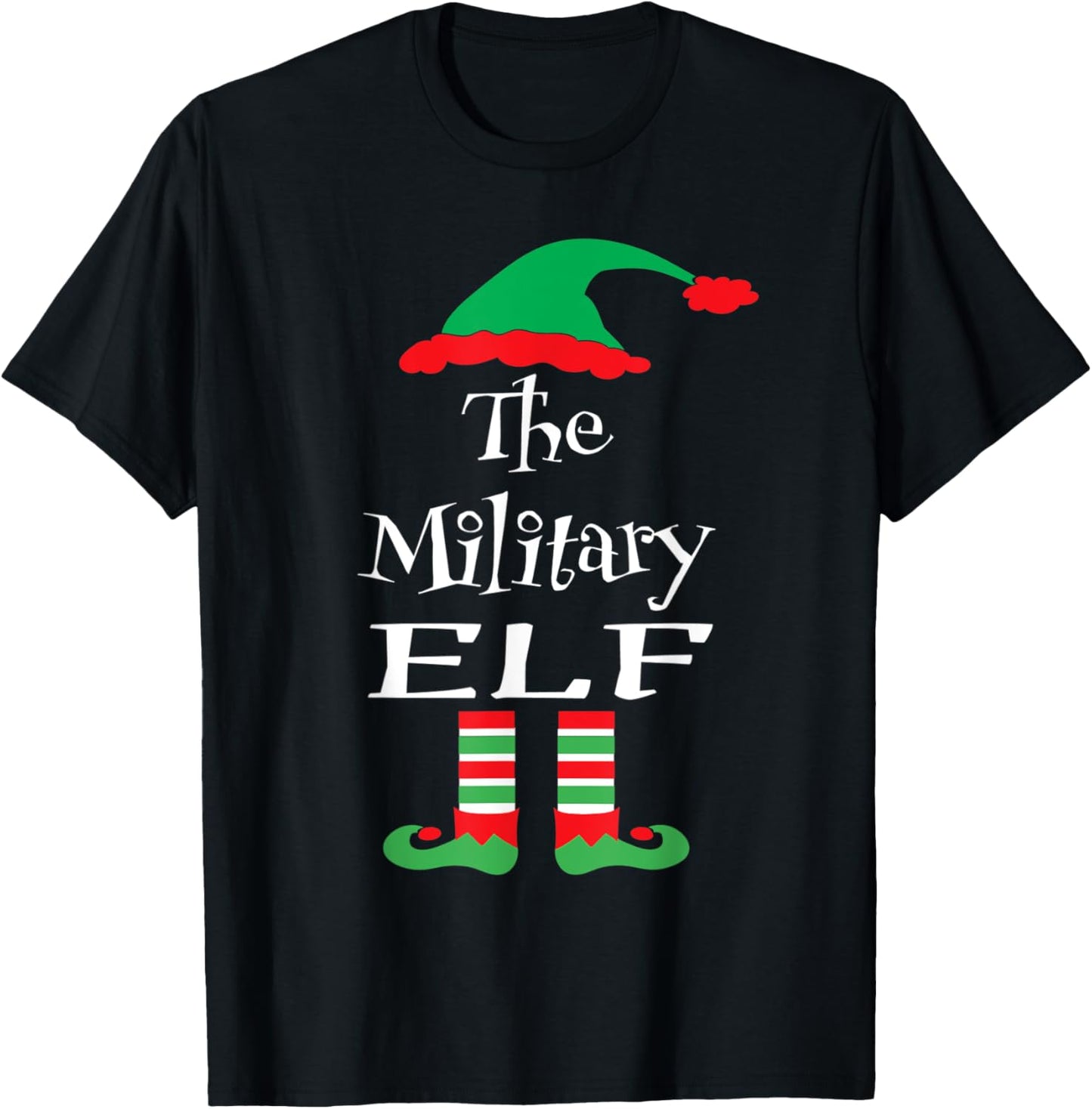 Funny The Military Elf Shirt Xmas Family Matching Women Men