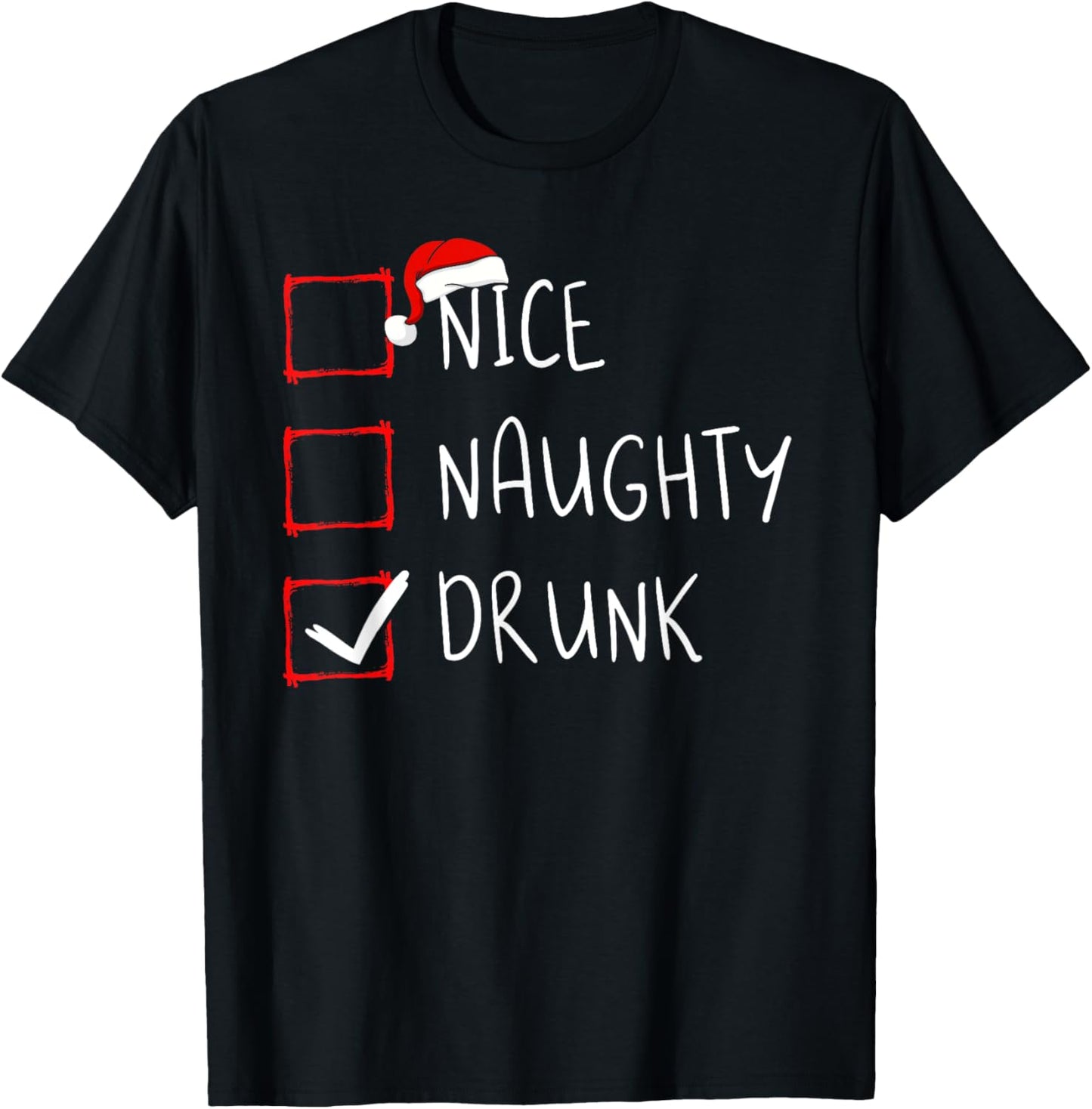 Nice Naughty Drunk Christmas List Xmas Santa Claus