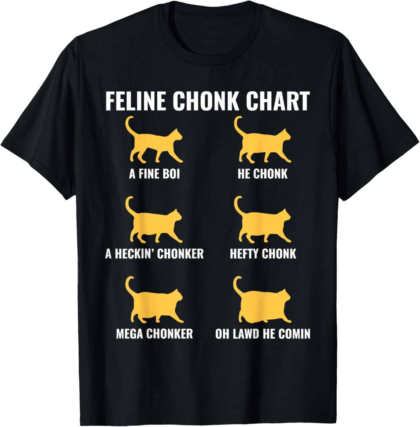 Chonk Chart Chonky Cat Meme Chonk Cat Kitten Fat Cat Lover T-Shirt