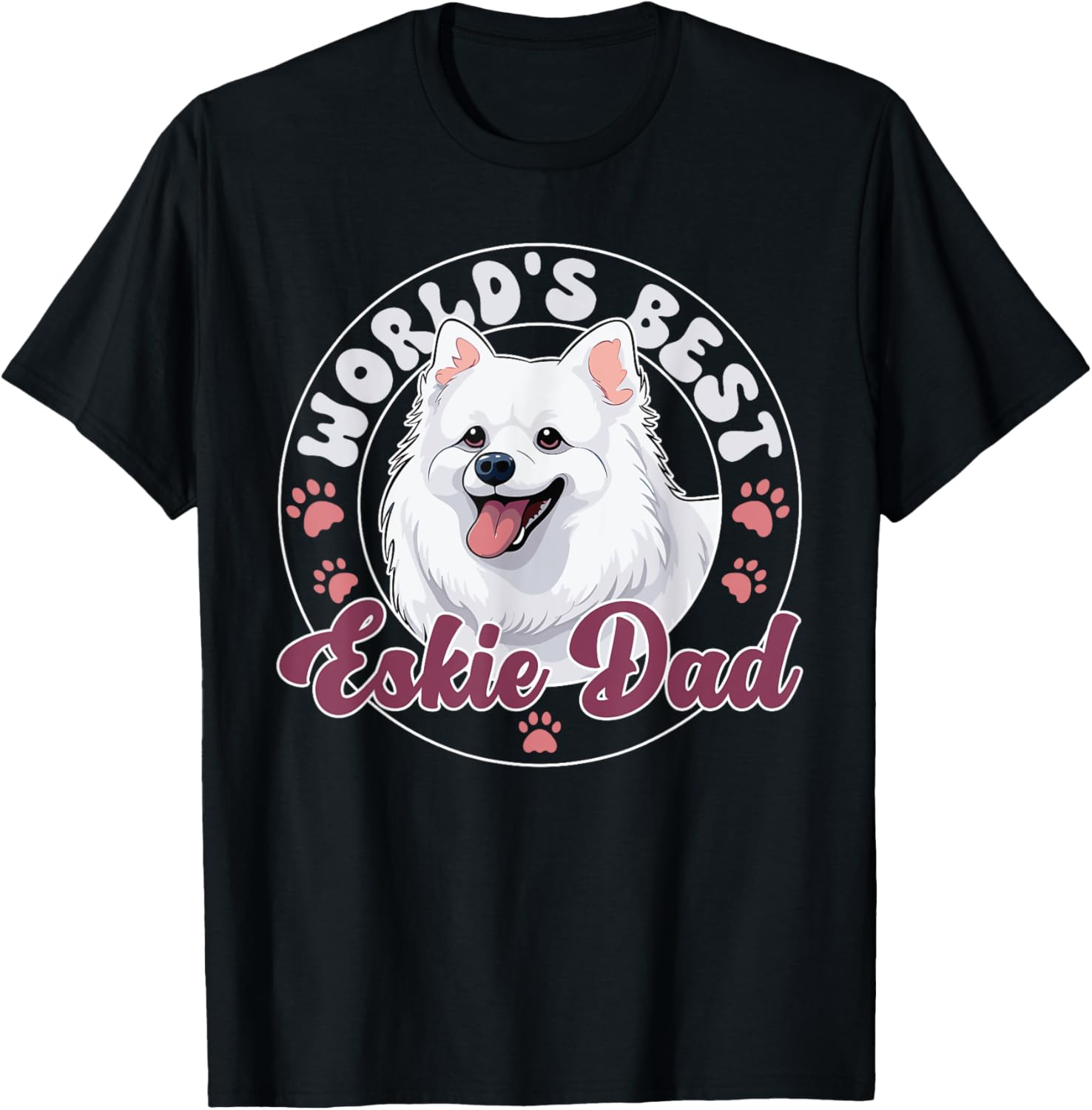 American Eskimo Dog Dog World's Best Eskie Dad T-Shirt for Men Women Kids