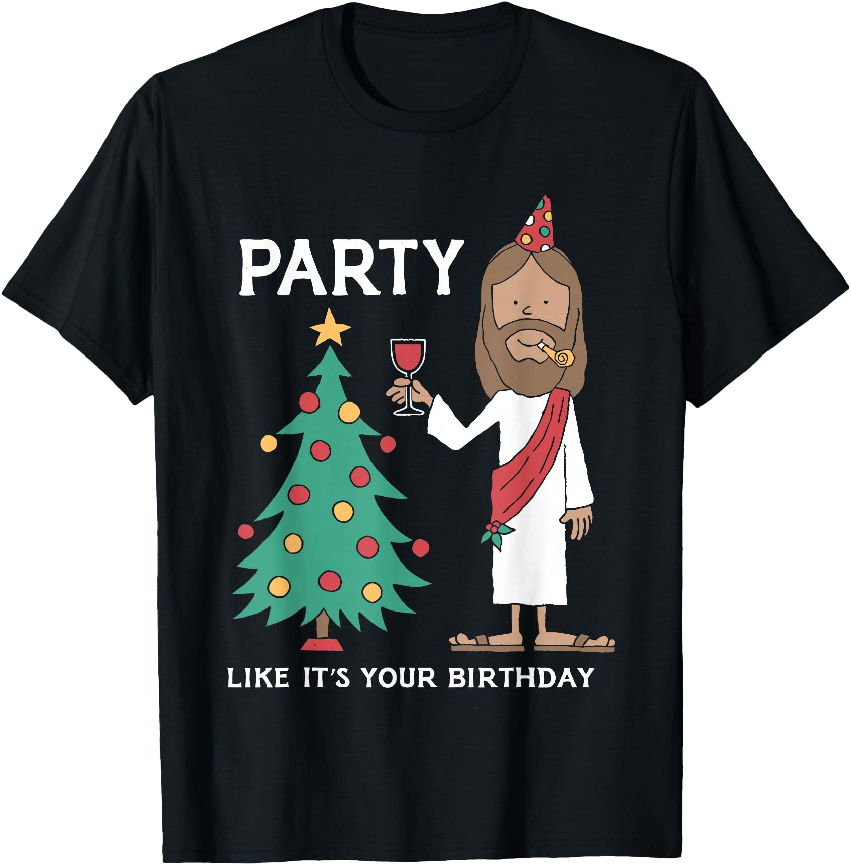 Party Like It's Your Birthday Funny Christmas Tree Jesus