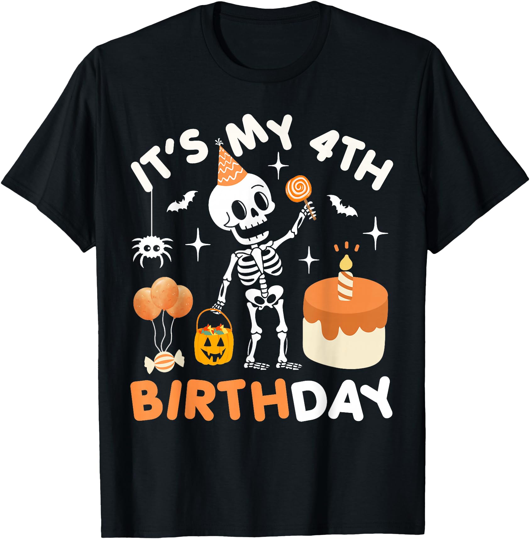 It's My 4th Birthday-Funny Halloween Skeleton 4th Bday Boys