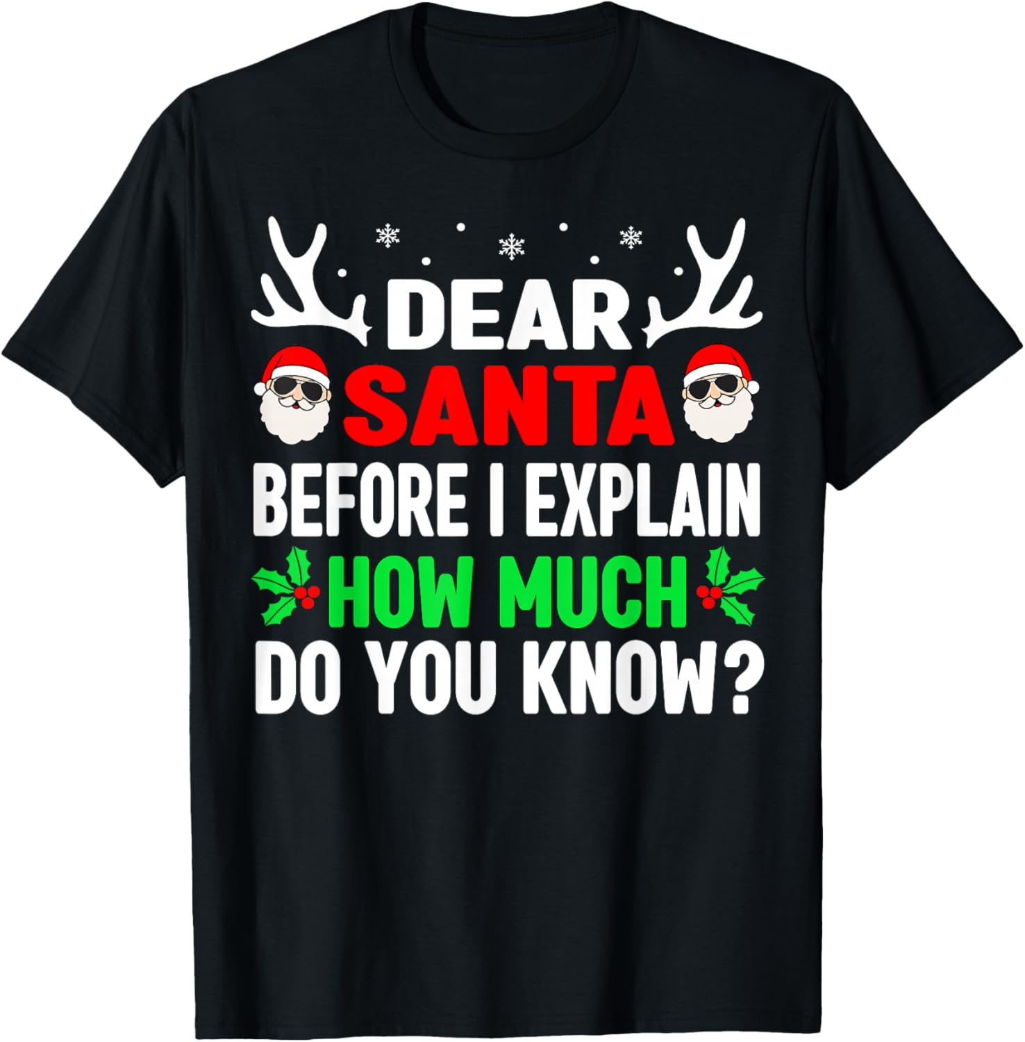 Funny Christmas Kids Adults Dear Santa I Can Explain