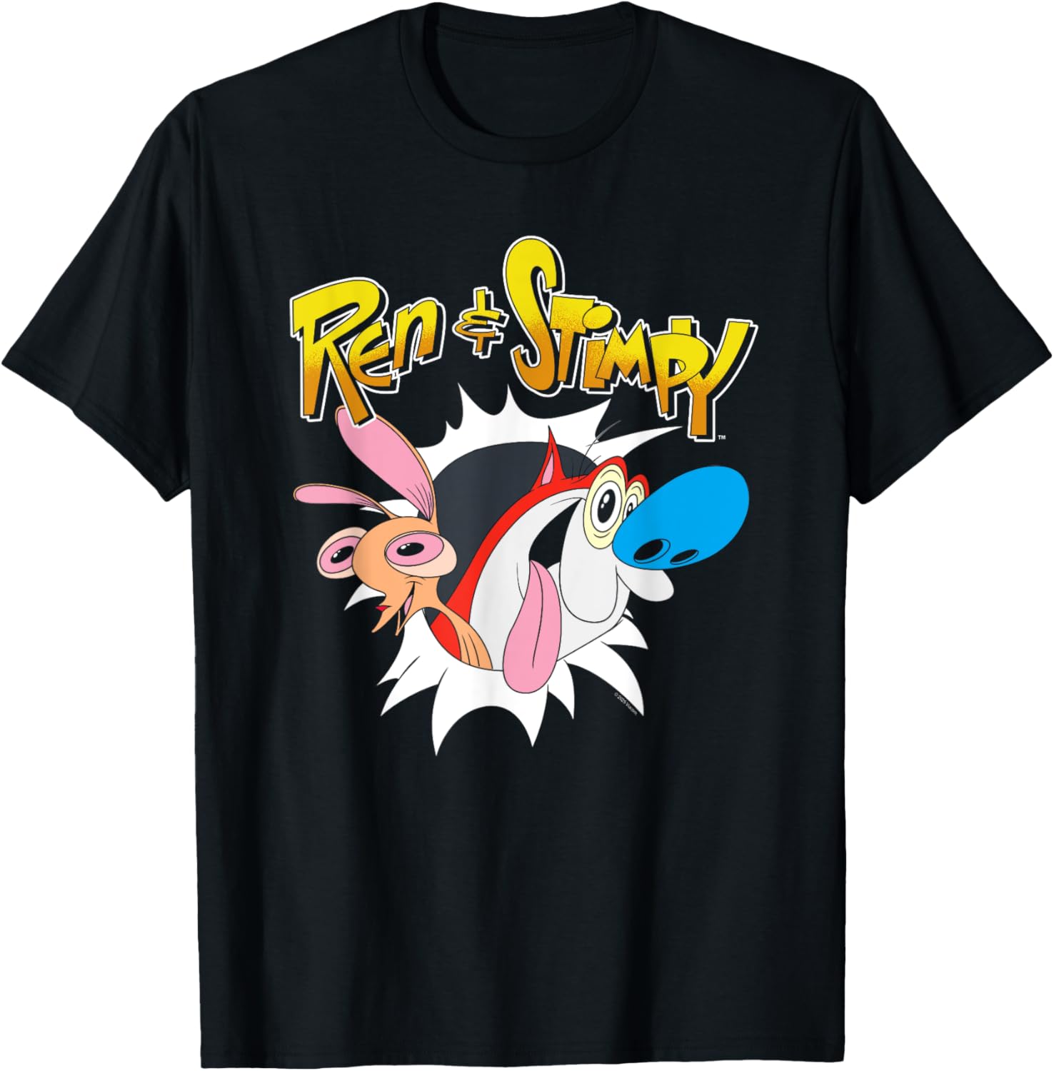 Ren and Stimpy Breaking Through Show Logo Funny Cartoon