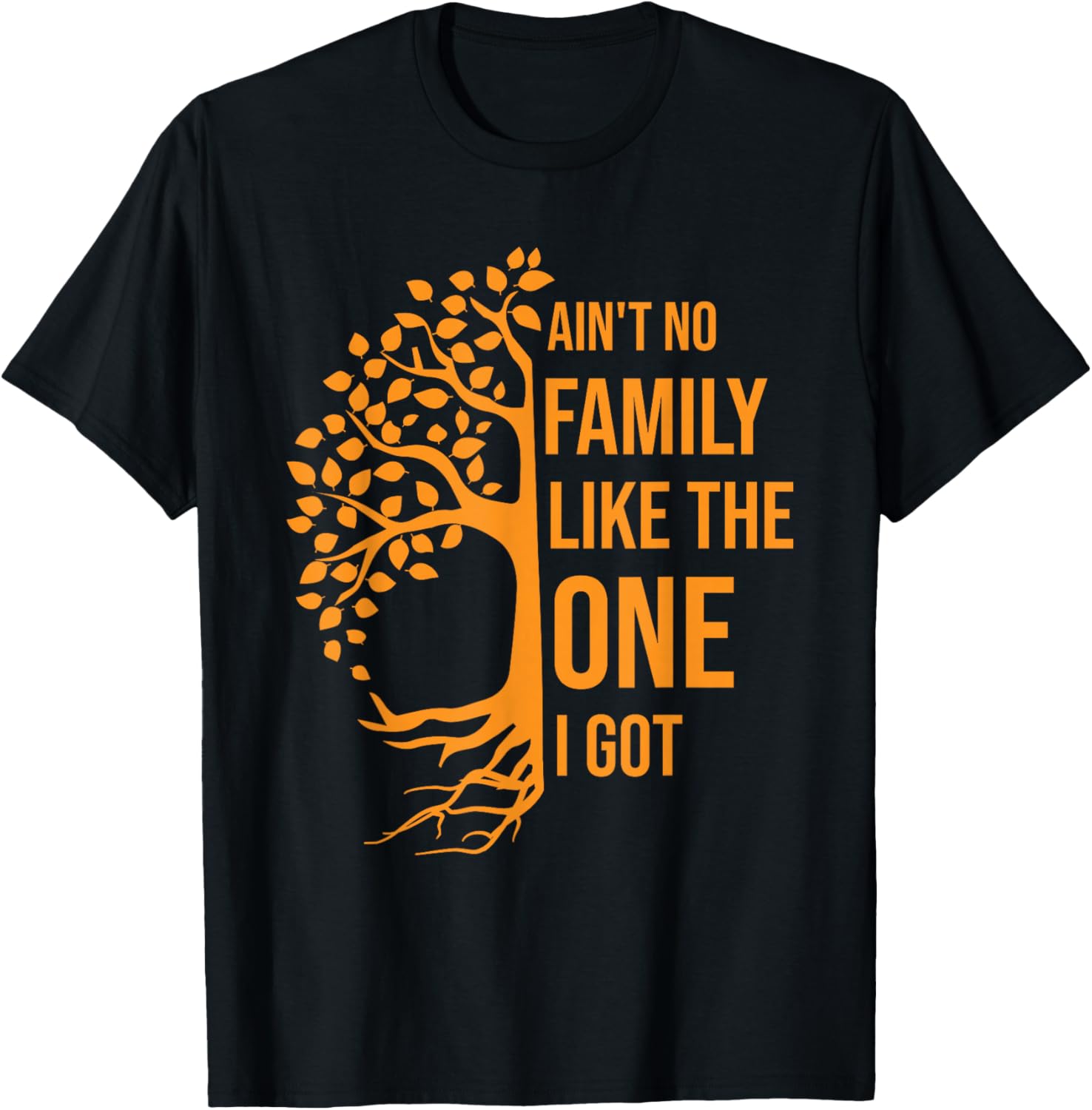 Ain't No Family Like The One I Got Family Reunion T-Shirt - Unisex-Adults, Black, Small, Short Sleeve, V-Neck, Modern, Casual, Holiday, Father's Day, Mother's Day, Thanksgiving