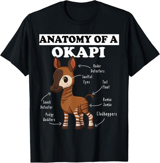 Anatomy Of A Okapi Funny Okapi Kawaii Animal Lover Chibi
