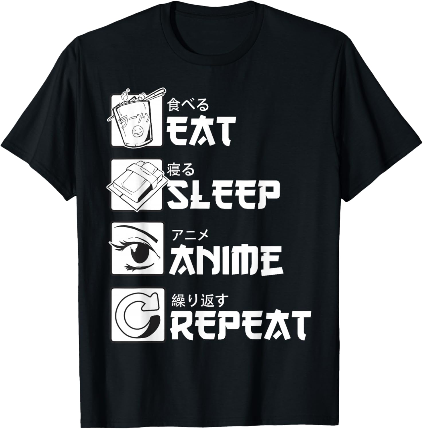 Eat Sleep Anime Repeat Manga Shirts Men Women