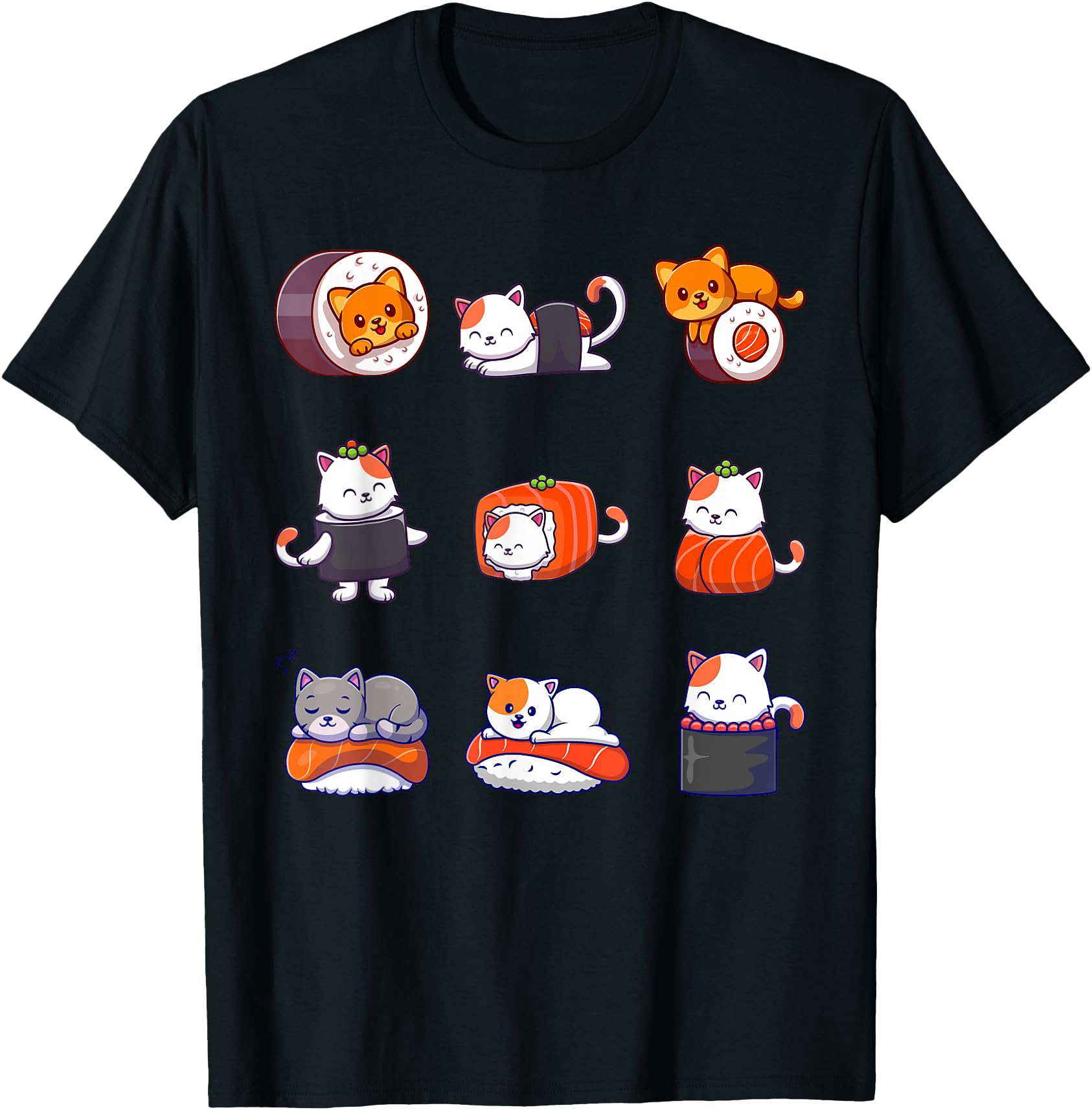 Thanksgiving Shirts For Women Men Cat Food Sushi Roller