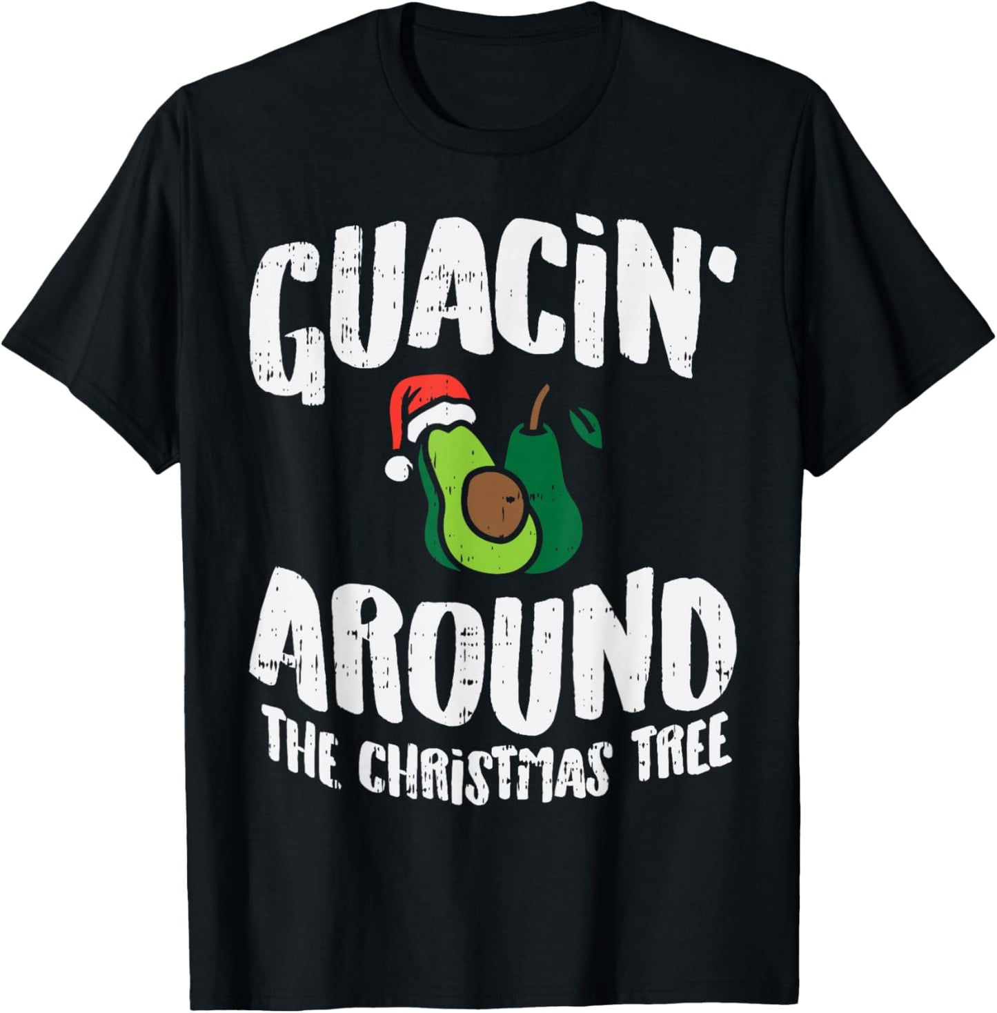 BoredKoalas Christmas Shirts Holiday Xmas Gifts Guacin Around The Christmas Tree Funny Mexican Navidad Gift Unisex-Adults T-Shirt Black Small
