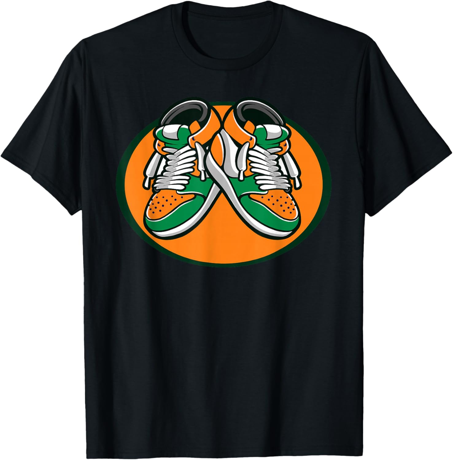 Florida AM Apparel Black Modern Casual T-Shirt, Unisex-Adults, Small, Short Sleeve, Basketball Cartoon