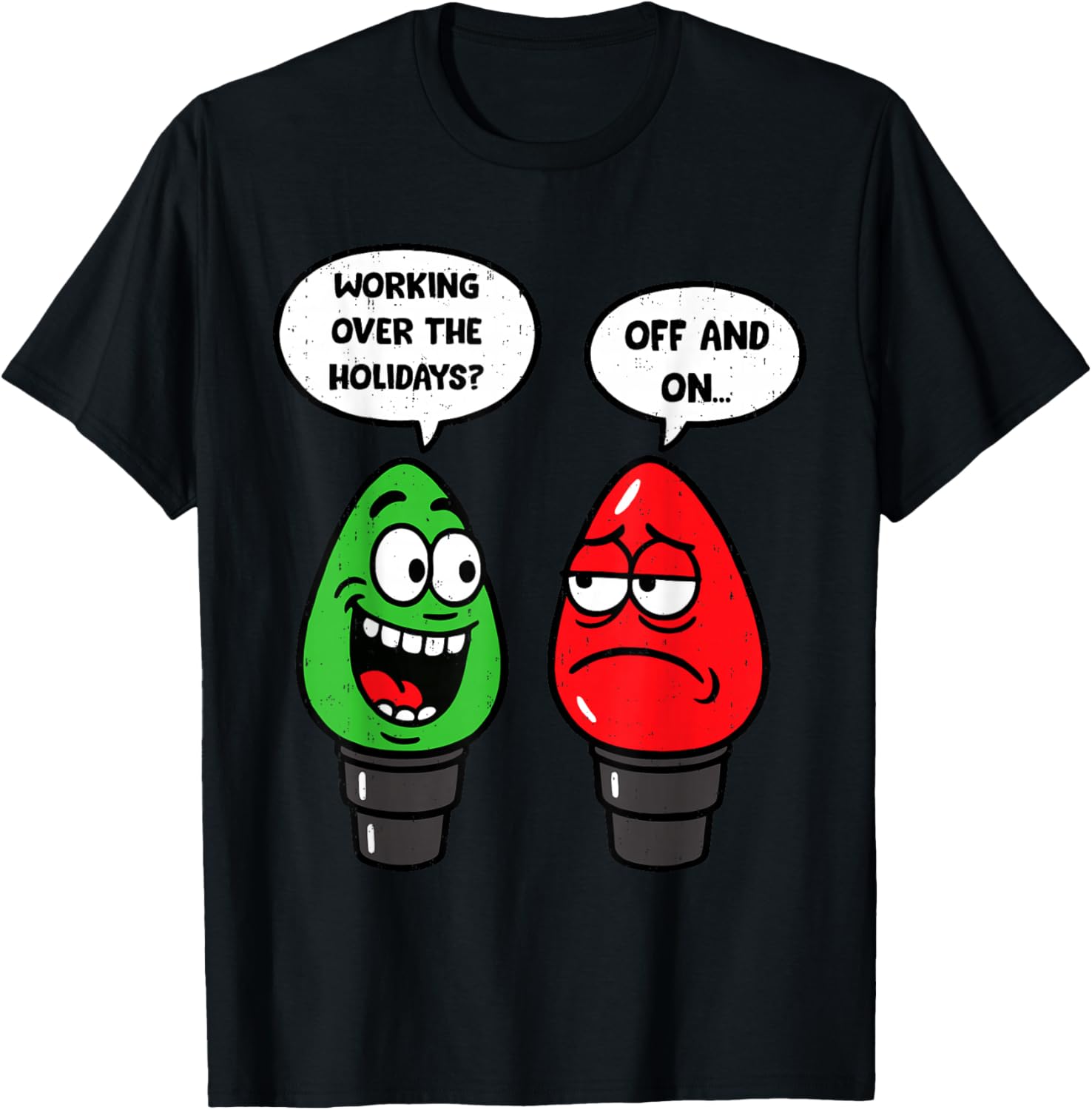 Christmas Lights Joke Light Bulb Working Off On Pun Xmas