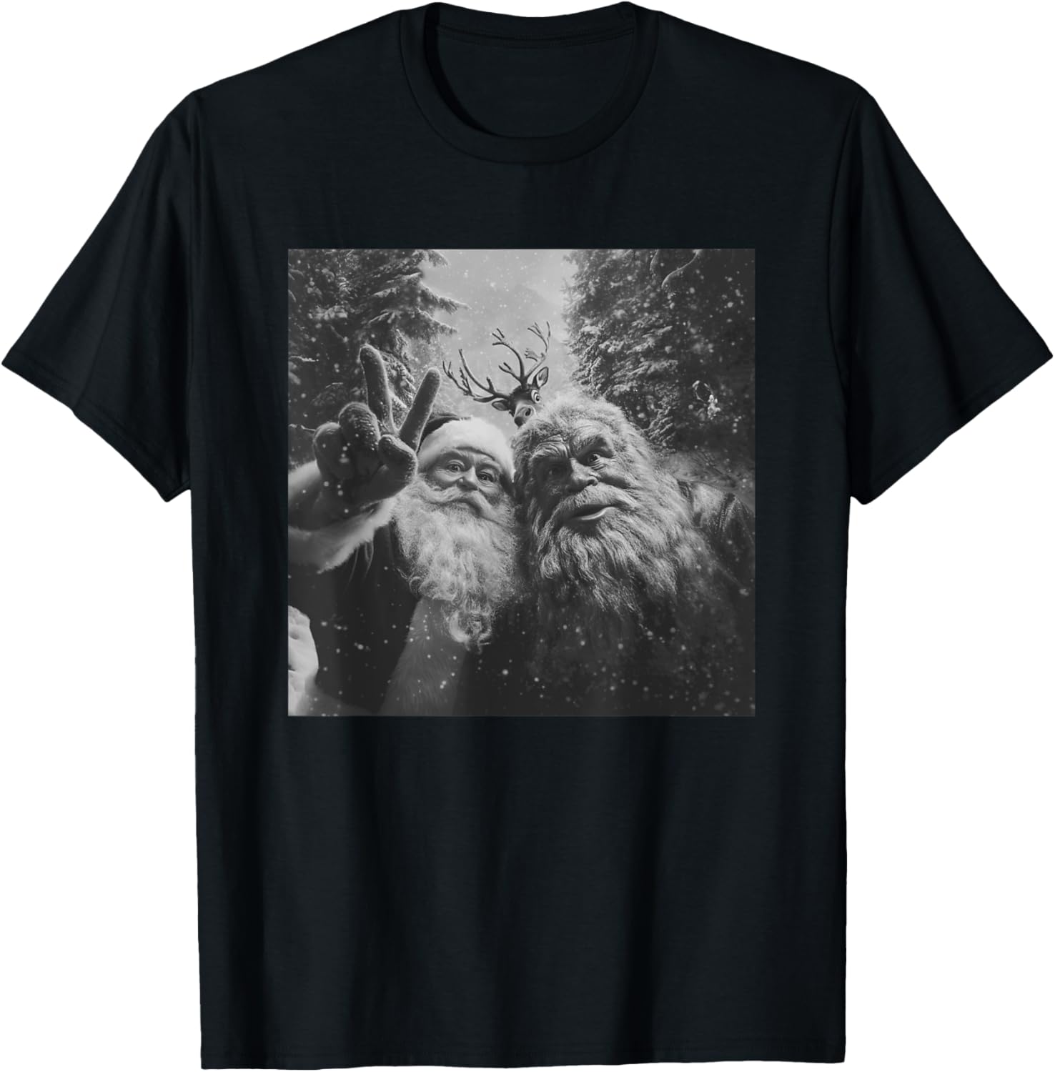 Vintage Bigfoot Santa Claus Selfie Christmas
