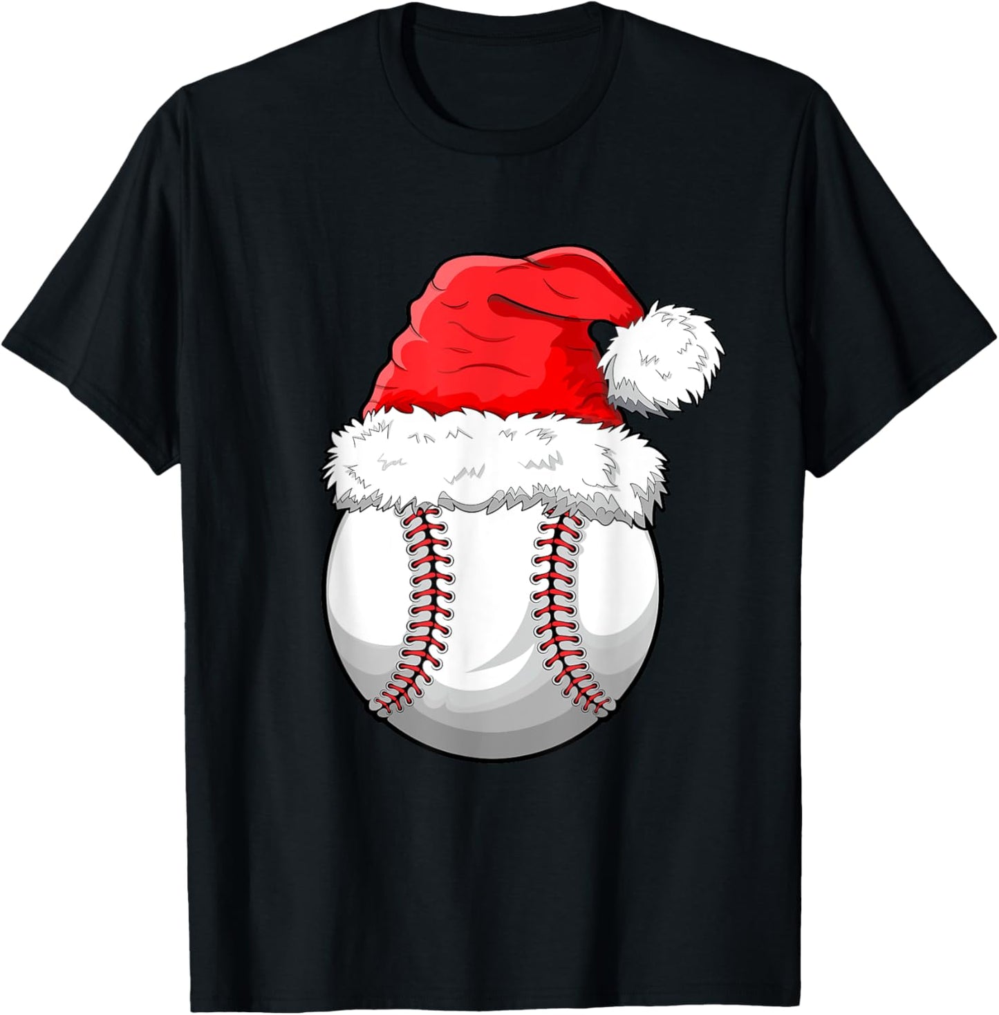 Christmas Baseball Ball Santa Hat Funny Sport Xmas Boys Men