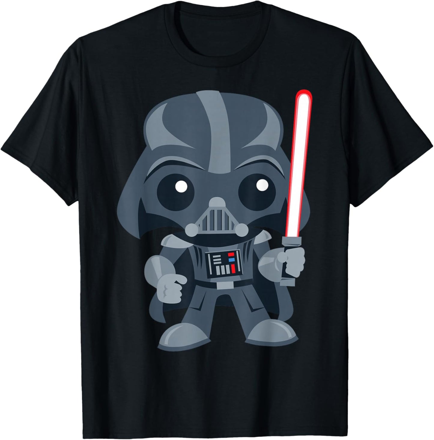 Star Wars Cute Darth Vader and Cartoon Saber Graphic T-Shirt