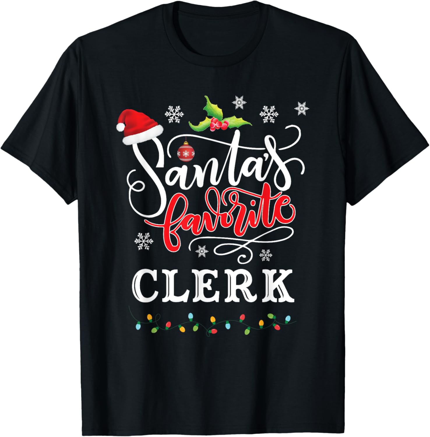 Funny Santa's Favorite Clerk Christmas Gift Xmas Hat