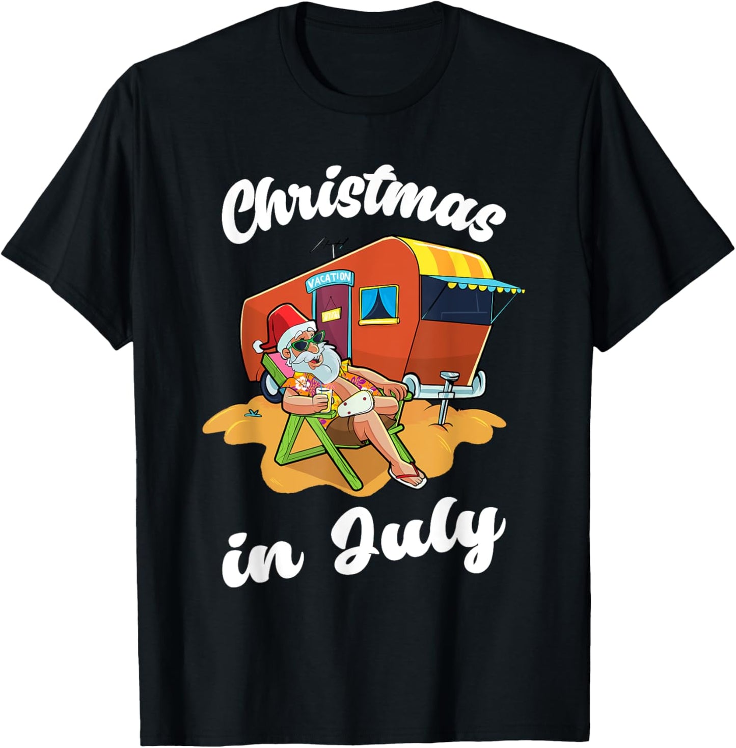 Christmas in July Funny Santa Camper RV Caravan Summer Xmas