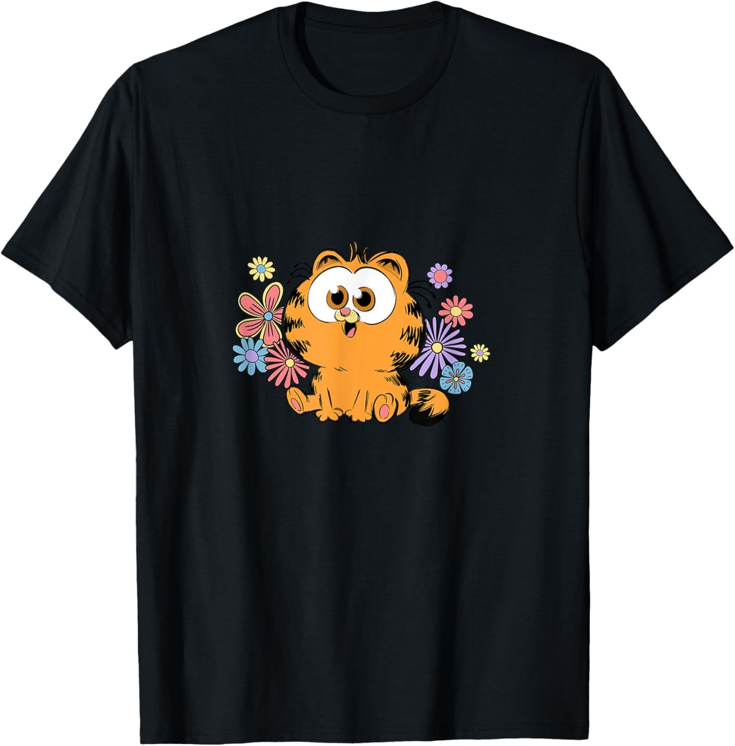 Garfield Too Cute To Care Floral Chibi Front & Back