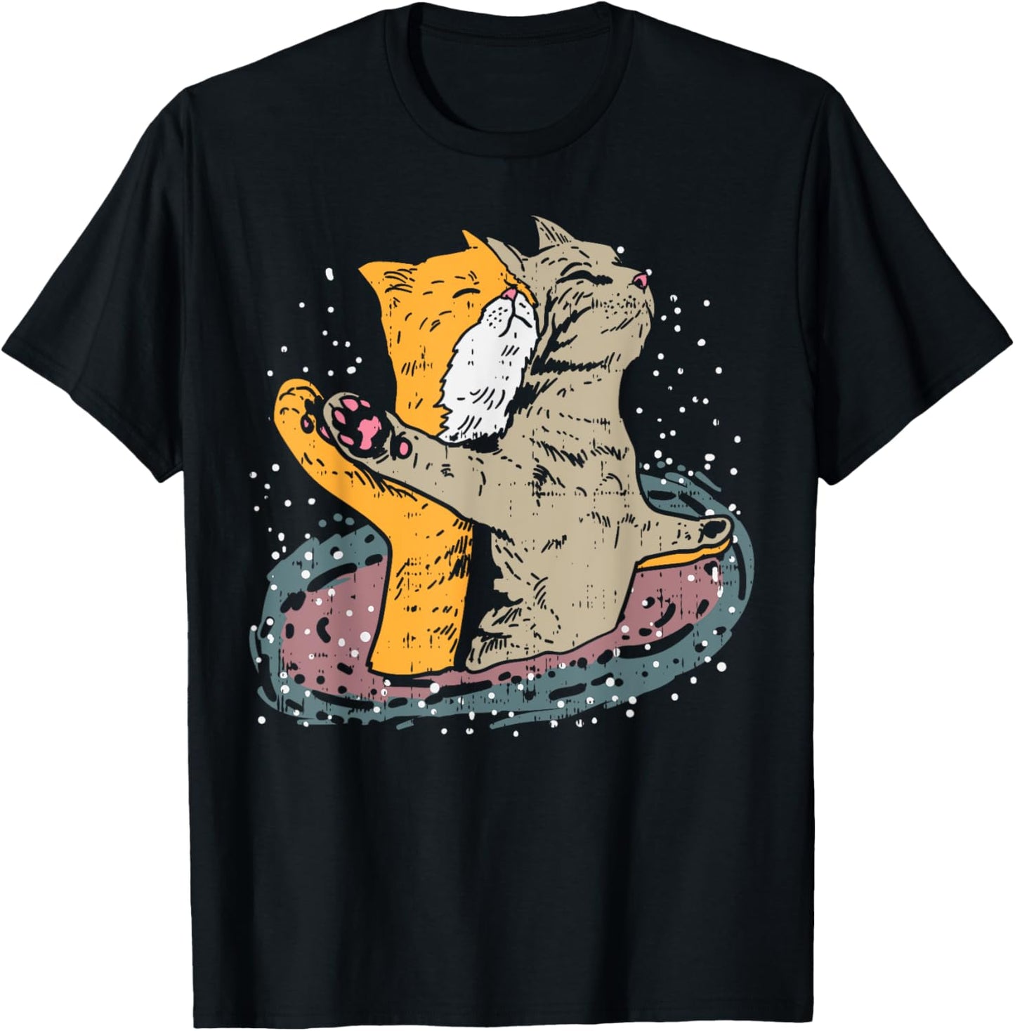 Cats Titanic Pose In Space Funny Movie Pun Animal Lover Gift T-Shirt