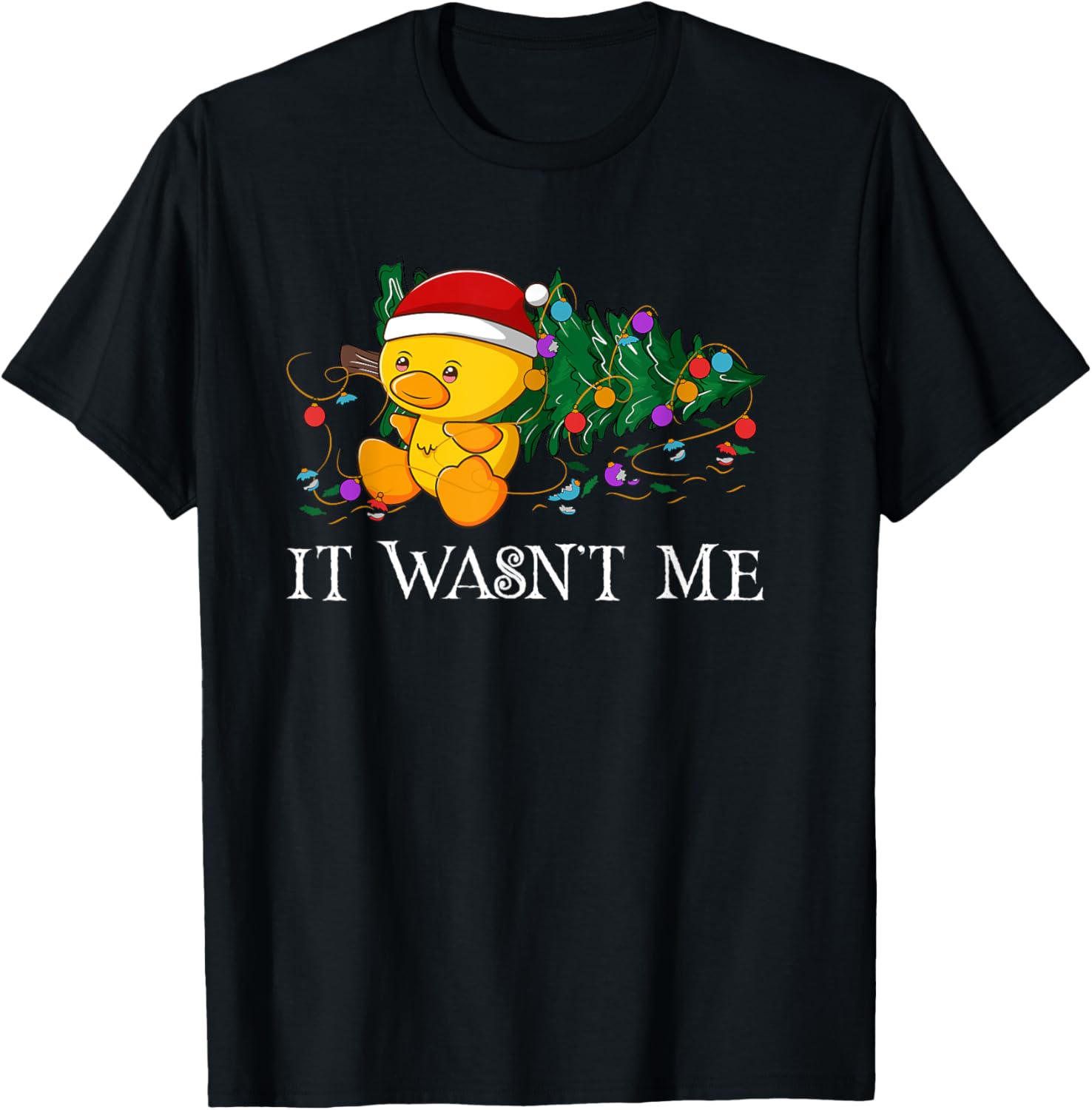 Rubber Duck Christmas Gifts for Family Xmas Rubber Duck T-Shirt - Unisex-Adults\/Kids - Black - Short Sleeve - U-Neck - Small - Classic Fit - Modern - Cartoon - Christmas - Casual - SHIRT -