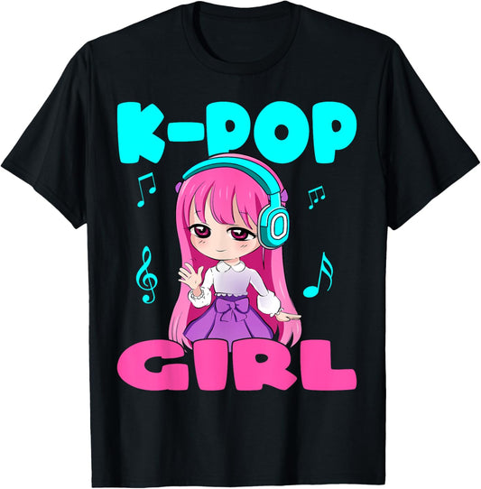 Anime and K-Pop K-POP GIRL Music Chibi Kawaii Manga