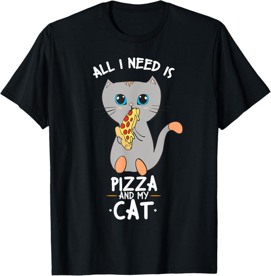Cat Pizza T Shirt Italian Food Lover Pet Kitten Gift Idea T-Shirt for Men Women Kids