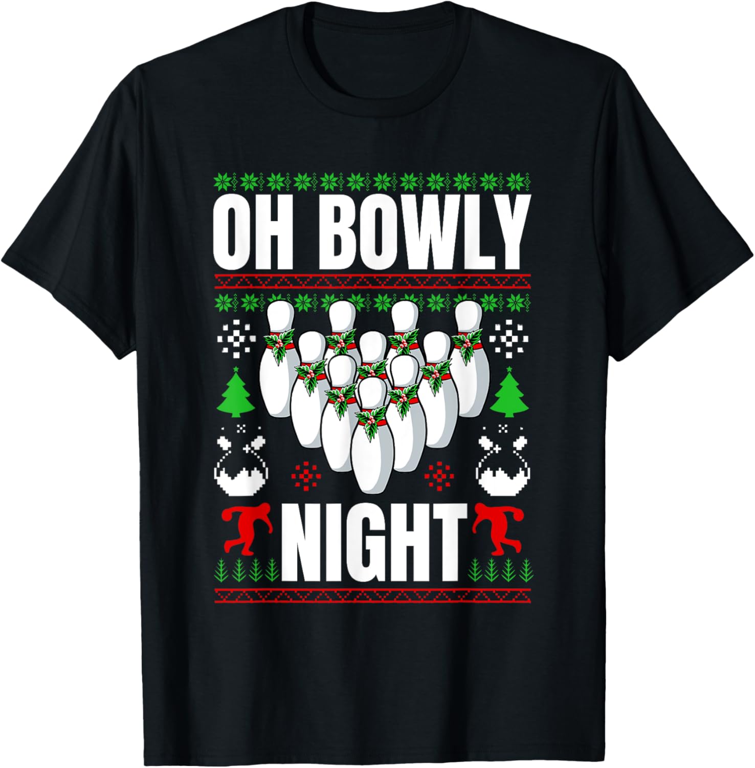 Bowling Ugly Christmas Pajama Funny Bowling Sport X-Mas