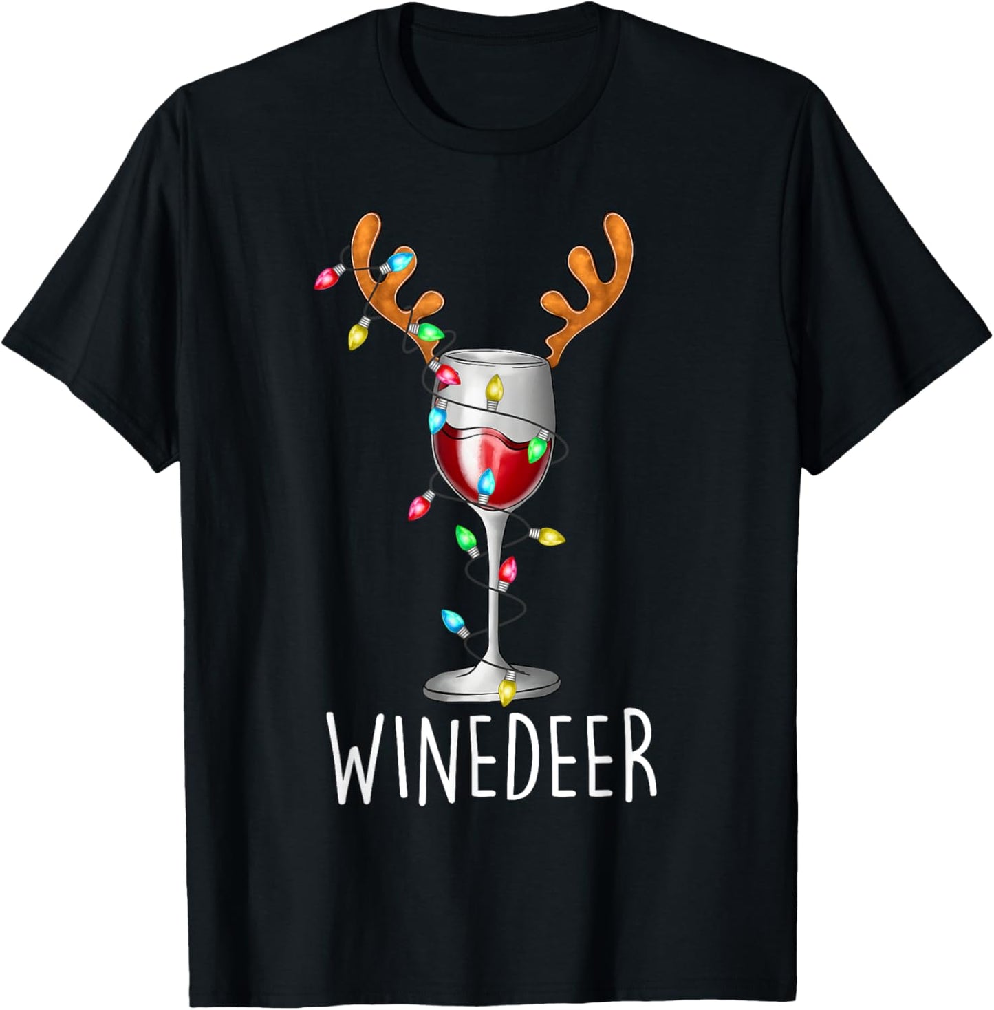 Winedeer Reinbeer Santa Hat Reindeer Couple Xmas Matching