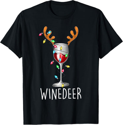 Winedeer Reinbeer Santa Hat Reindeer Couple Xmas Matching