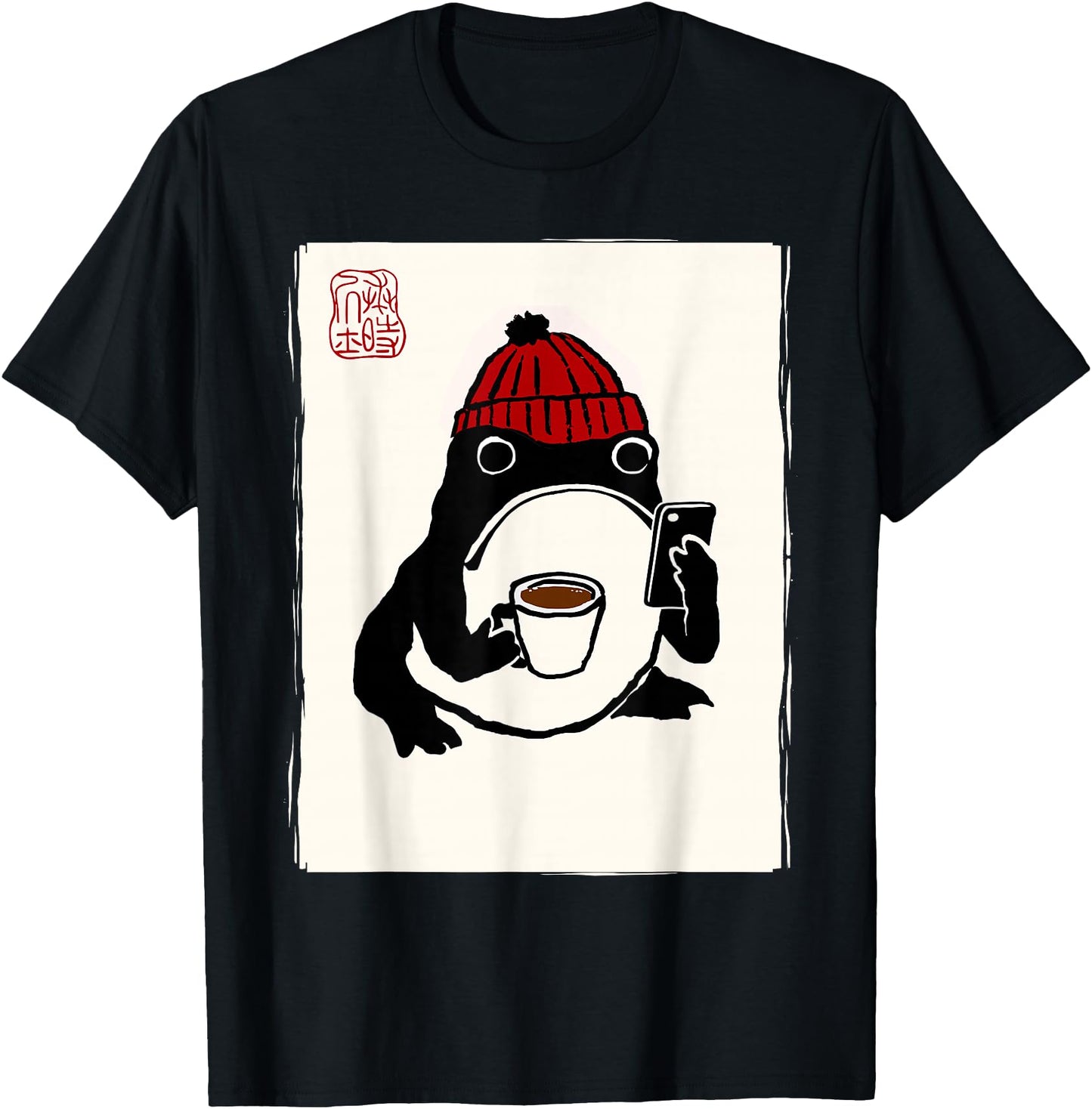 Grumpy Hipster Japanese Frog Men Women Funny Japanese