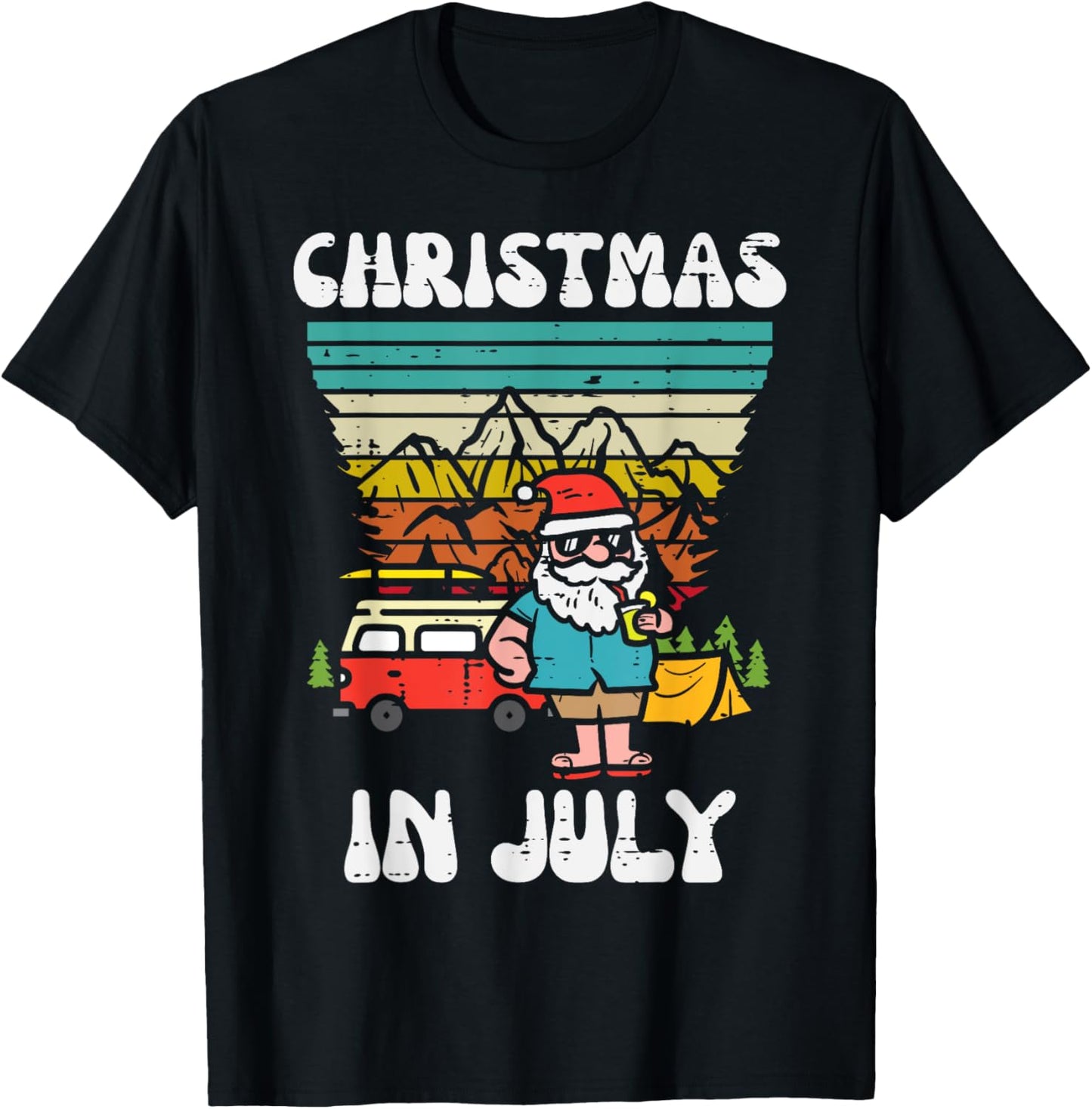 Christmas In July Camper Van Santa Retro Xmas Men Women Kids
