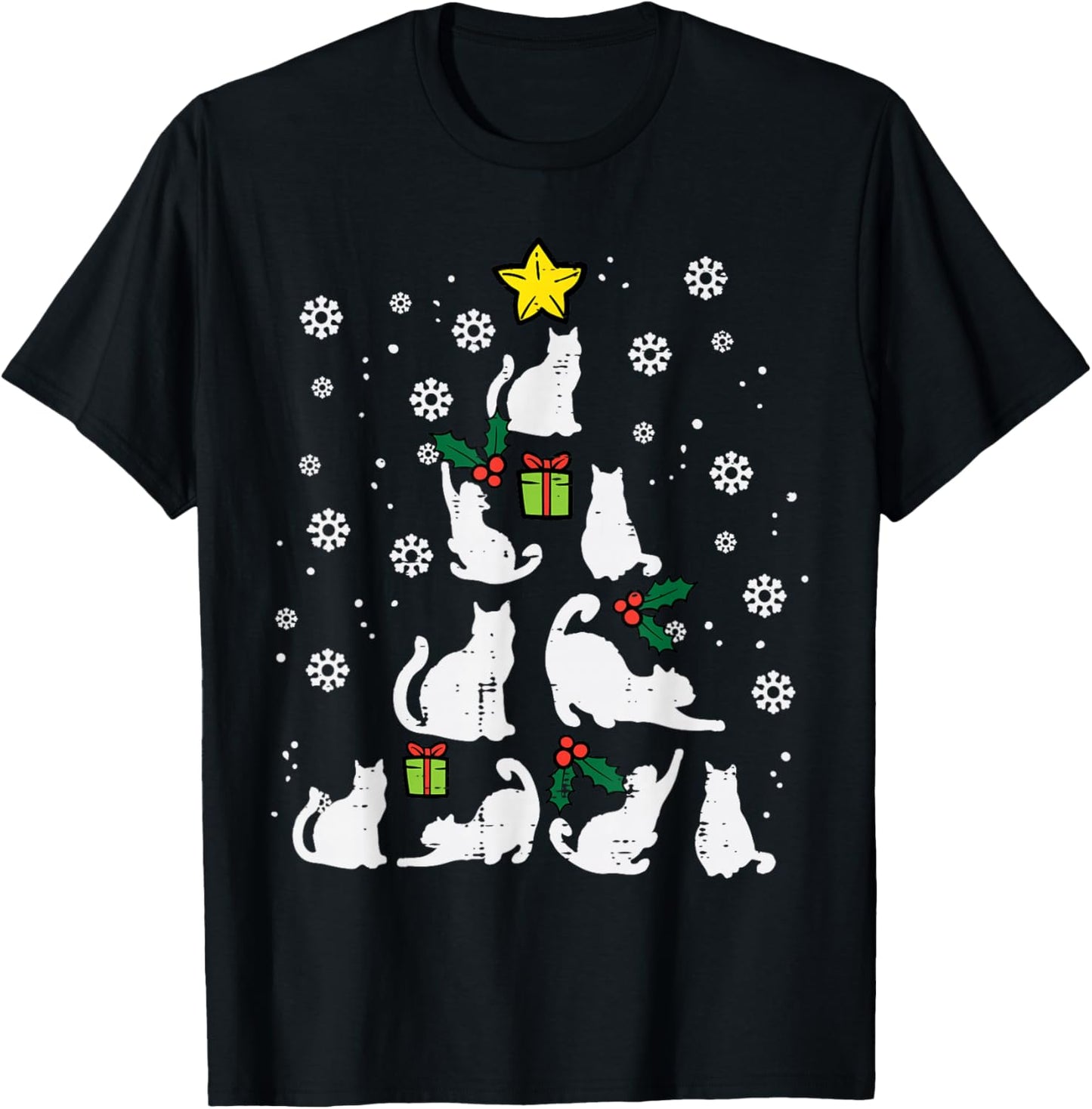 Cats Christmas Tree Cute Cat Lover Xmas Winter Women Girls