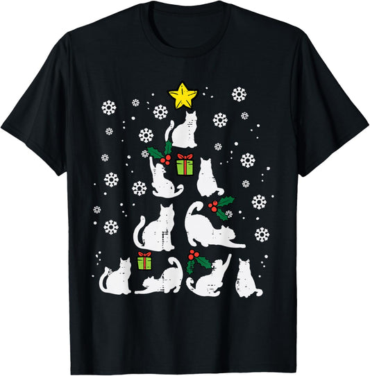 Cats Christmas Tree Cute Cat Lover Xmas Winter Women Girls