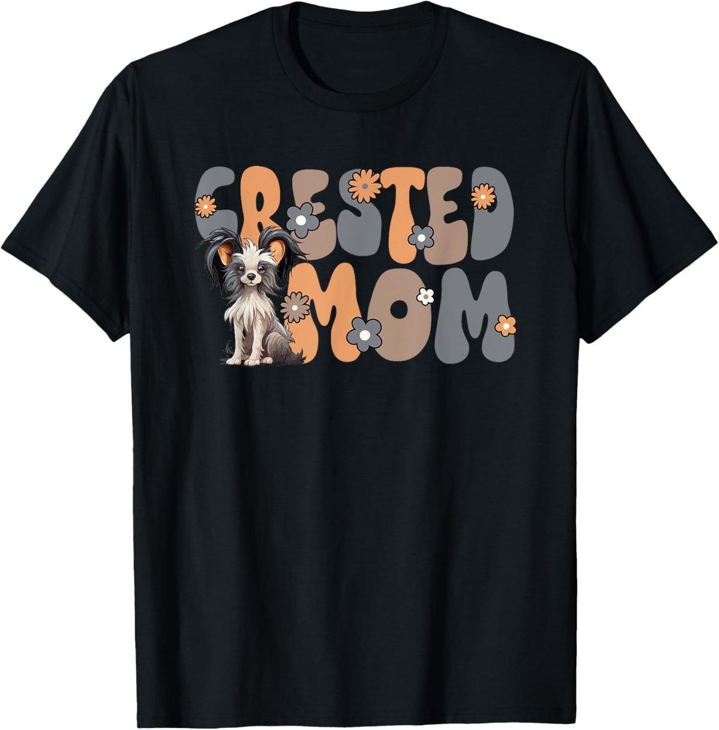 Chinese Crested Dog Groovy World's Best Crested Mom T-Shirt