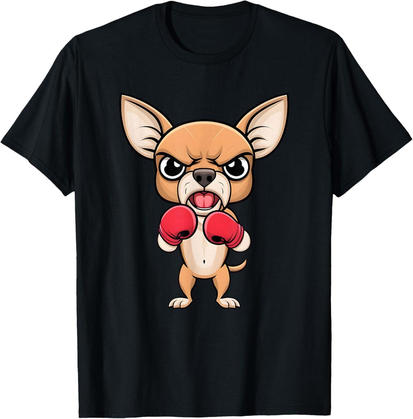 Angry Chihuahua Dog with Boxing Gloves Funny Pet T-Shirt