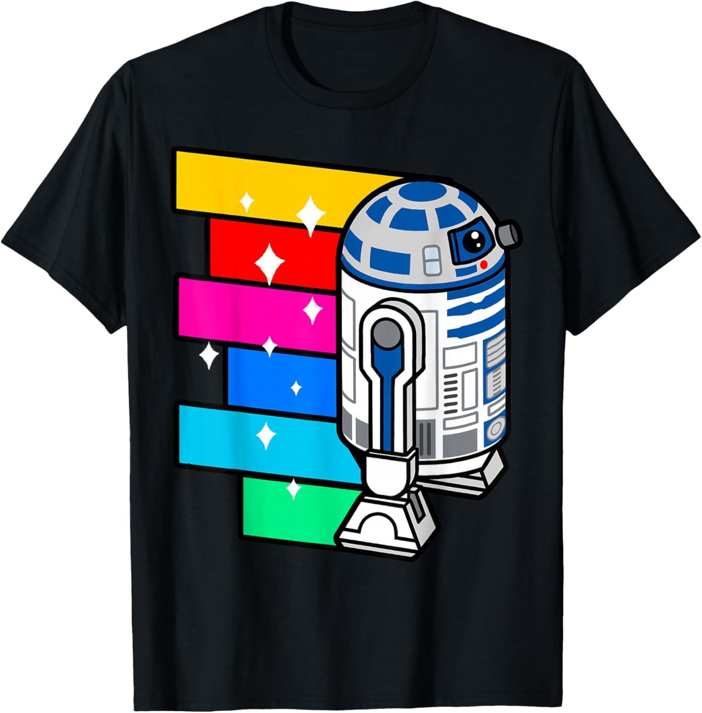 Star Wars R2-D2 Rainbow Roll Cartoon Graphic T-Shirt C1