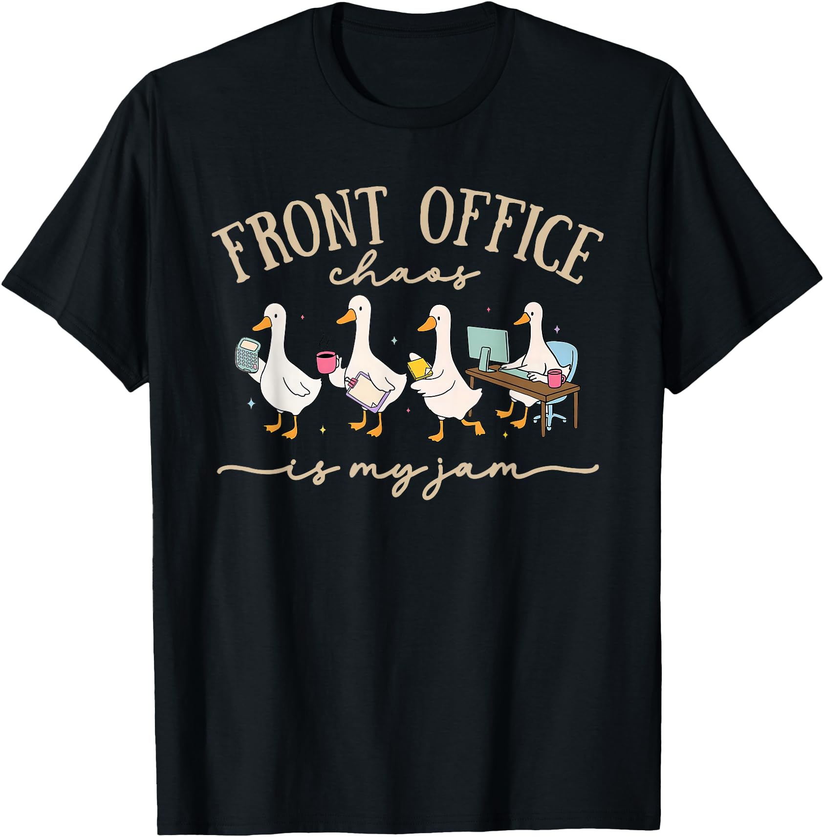 Front Office Chaos Funny Duck Work Tee